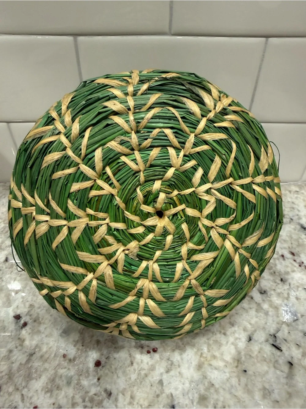 Threshold Fall Decor: Medium Handcrafted Green Woven Decorative Pumpkin NWT